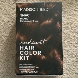 TWO Madison Reed hair color in 5NAC Milano Dark Auburn Brown.
